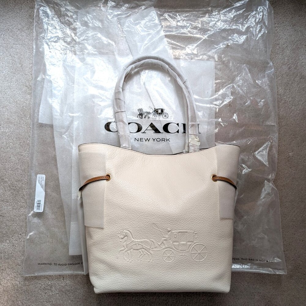 NWT COACH Andy Tote with Horse and Carriage (Color: Chalk Multi)